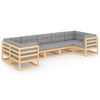 vidaXL Set mobilier de grădină cu perne, 7 piese, lemn masiv de pin