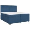 vidaXL Pat boxspring cu saltea albastru 200 x 200 cm Țesătură