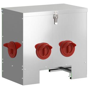 vidaXL Feeder pentru pui Argintiu 40,5 x 25 x 38 cm 20 kg