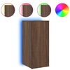 vidaXL Comodă TV de perete cu lumini LED, stejar maro, 30,5x35x70 cm
