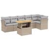 vidaXL Set canapele de grădină, 7 piese, cu perne, bej, poliratan