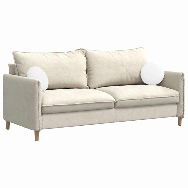 vidaXL Perne de Șezut 2 pcs Alb Ø30 x 13 cm țesătură