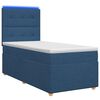vidaXL Pat boxspring cu saltea albastru 100 x 200 cm Țesătură
