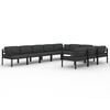 vidaXL Set mobilier de grădină cu perne, 10 piese, antracit, aluminiu