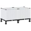 vidaXL Ghiveci de grădină cu roți Alb 80 x 40 x 48 cm PP
