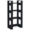 vidaXL Bibliotecă/Separator cameră,negru, 60x35x125 cm, lemn masiv pin