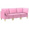 vidaXL Set de mobilier pentru living cu pernă 3 pcs Roz Țesătură