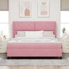 vidaXL Pat cu arcuri cu saltea cu headboard Roz 200 x 180 cm Poliester