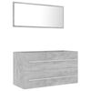 vidaXL Set mobilier de baie, 2 piese, gri beton, PAL