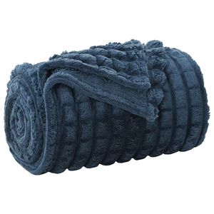 vidaXL Pătura de aruncat Albastru marin 200 x 150 cm 0.75 kg Molton