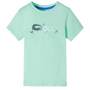 vidaXL Tricou pentru copii cu m&acirc;neci scurte verde deschis 92