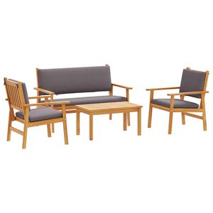 vidaXL Set de canapele pentru grădină 4 pcs Maro 120 x 65,5 x 79 cm