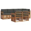 vidaXL Set canapea sectională cu pernă 7 pcs Natural și Antracit