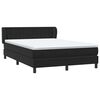 vidaXL Pat box spring cu saltea, negru, 160x210 cm, catifea
