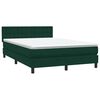 vidaXL Pat box spring cu saltea, verde &icirc;nchis, 160x210 cm, catifea