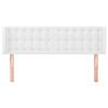 vidaXL Tăblie de pat cu aripioare alb 147x16x78/88 cm piele ecologică