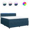 vidaXL Pat box spring cu saltea, albastru, 200x200 cm, catifea