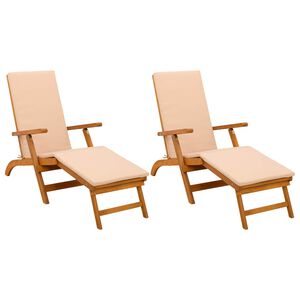 vidaXL Șezlong pliabil și culisant 2 pcs 55 x 146 x 91 cm