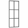 vidaXL Ușă glisantă, negru, 76x205 cm, sticlă ESG și aluminiu