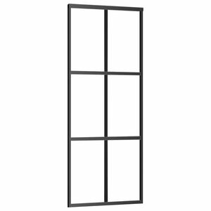 vidaXL Ușă glisantă, negru, 76x205 cm, sticlă ESG și aluminiu