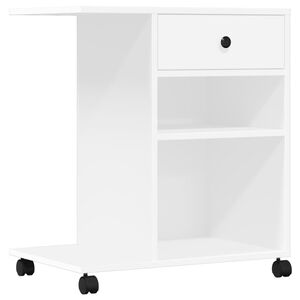 vidaXL Suport pentru imprimantă cu roți, alb, 60x40x68,5 cm