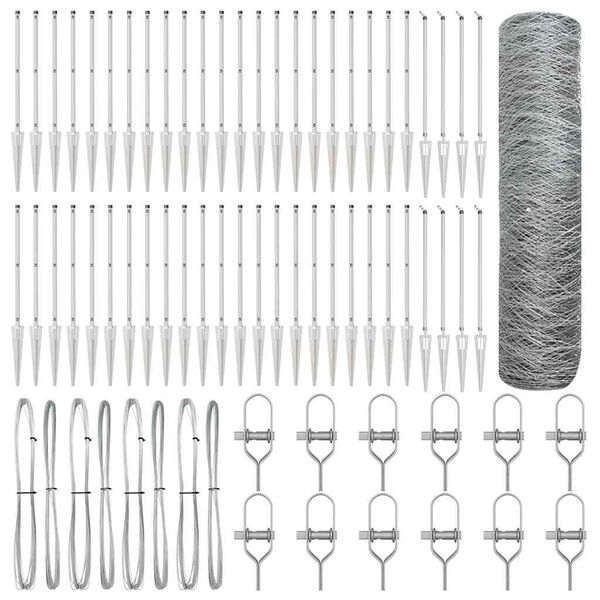 vidaXL St&acirc;lp de gard. Argintiu 100 x 0,5 m (plasă de 36 mm) Oțel