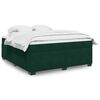 vidaXL Pat box spring cu saltea, verde &icirc;nchis, 180x200 cm, catifea