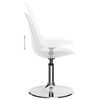 vidaXL Scaune de bucătărie pivotante, 2 buc., alb, piele artificială