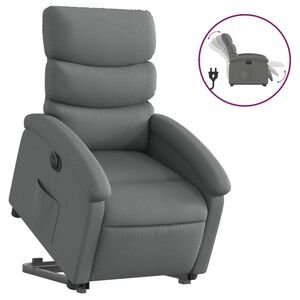 vidaXL Fotoliu electric rabatabil cu ridicare, gri &icirc;nchis, textil