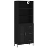 vidaXL Dulap &icirc;nalt, negru, 69,5x34x180 cm, lemn compozit