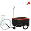 vidaXL Remorcă pentru biciclete negru/portocaliu, 30 kg, fier