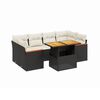 vidaXL Set canapele de grădină cu perne, 7 piese, negru, poliratan