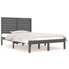 vidaXL Cadru de pat mic dublu, gri, 120x190 cm, lemn masiv