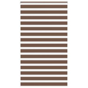 vidaXL Jaluzea tip zebra maro lățime țesătură 120,9 cm poliester