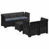 vidaXL Sofa de grădină cu 5 locuri cu perne aspect rattan PP Antracit