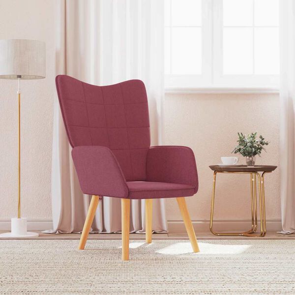 vidaXL Scaun de relaxare, roșu vin, material textil
