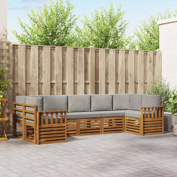 vidaXL Seturi de canapele cu pernă 7 pcs Gri natural și deschis