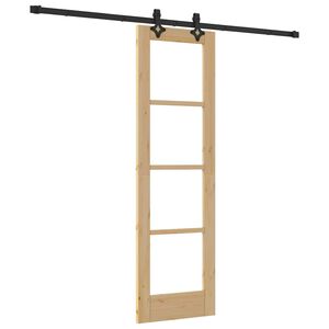 vidaXL Ușă glisantă natural 61 x 198,5 cm Lemn masiv de pin și sticlă