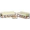 vidaXL Set de canapele de exterior cu pernă 9 pcs Natural și Crem