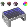 vidaXL Măsuță de cafea cu LED infinity, gri sonoma, 70x53x30 cm