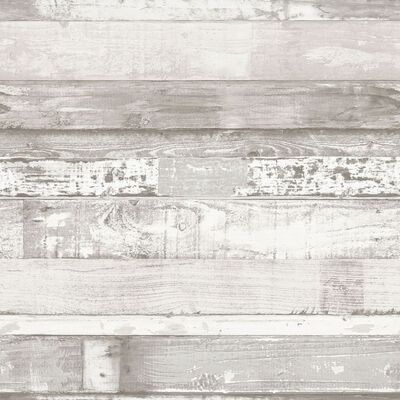 Noordwand Tapet „Homestyle Wood”, alb murdar și gri
