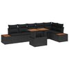 vidaXL Set de canapele pentru grădină 7 pcs Negru Rattan poli
