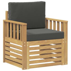 vidaXL 2 Bucată Set de canapele de exterior Poliester Alb și Antracit