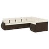 vidaXL Set canapele de grădină cu perne, 9 piese, maro, poliratan