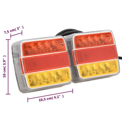 vidaXL Lumini pentru remorcă, 2 buc., roșu, 10,5x7,5x10 cm bec LED 12V