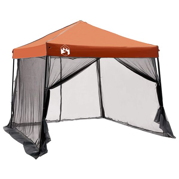 vidaXL Set Cort pentru Camping cu acoperiș 2 pcs Gri și Portocalie