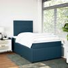 vidaXL Pat box spring cu saltea, albastru, 120x190 cm, catifea