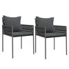 vidaXL Scaune de grădină cu perne 2 buc. negru 54x61x83 cm poliratan