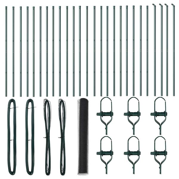 vidaXL St&acirc;lp de gard. Gri 50 x 1 m (plasă de 36 mm) Oțel și PVC