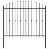 vidaXL Gard cu țărușe Negru 200 x 200 cm Oțel vopsit electrostatic